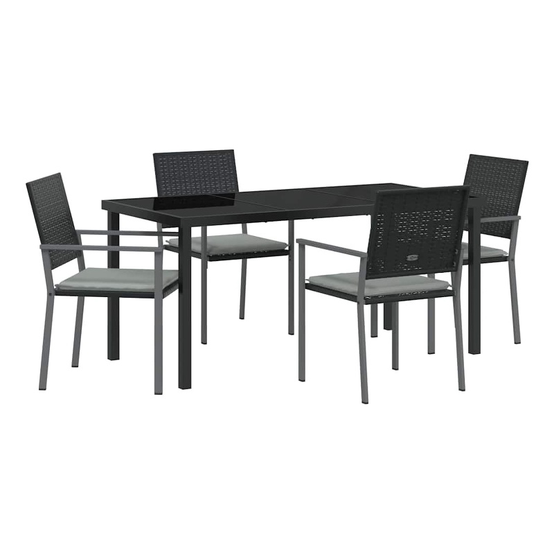 Afuera Living 5 Piece Rattan Garden Dining Set in Anthracite