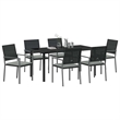 Afuera Living 7 Piece Rattan Garden Dining Set in Anthracite