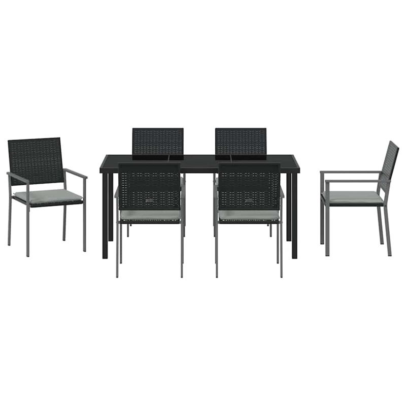 Afuera Living 7 Piece Rattan Garden Dining Set in Anthracite