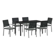 Afuera Living 7 Piece Rattan Garden Dining Set in Anthracite
