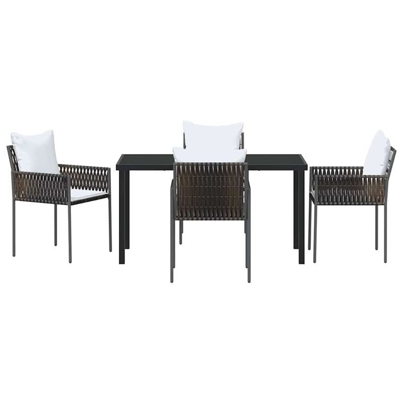 Afuera Living 5 Piece Poly Rattan Garden Dining Set in Black