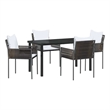 Afuera Living 5 Piece Poly Rattan Garden Dining Set in Black
