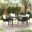 Afuera Living 5 Piece Poly Rattan Garden Dining Set in Black