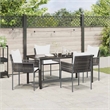 Afuera Living 5 Piece Poly Rattan Garden Dining Set in Black