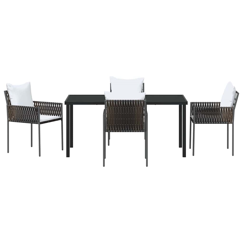 Afuera Living 5 Piece Poly Rattan Garden Dining Set in Black