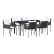 Afuera Living 7 Piece Poly Rattan Garden Dining Set in Black