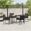 Afuera Living 5 Piece Poly Rattan Garden Dining Set in Black