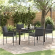 Afuera Living 5 Piece Poly Rattan Garden Dining Set in Black