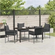 Afuera Living 5 Piece Poly Rattan Garden Dining Set in Black