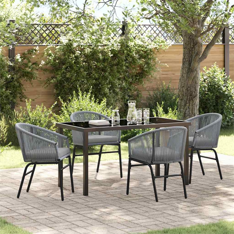 Afuera Living 5 Piece Poly Rattan Garden Dining Set in Anthracite