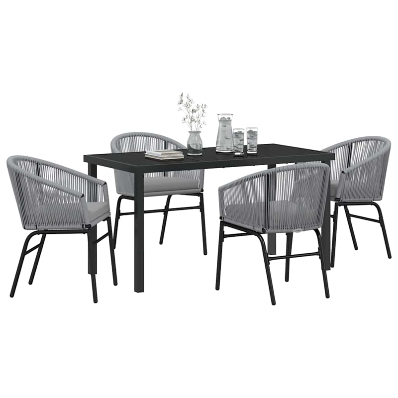 Afuera Living 5 Piece Poly Rattan Garden Dining Set in Anthracite