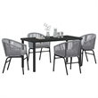 Afuera Living 5 Piece Poly Rattan Garden Dining Set in Anthracite