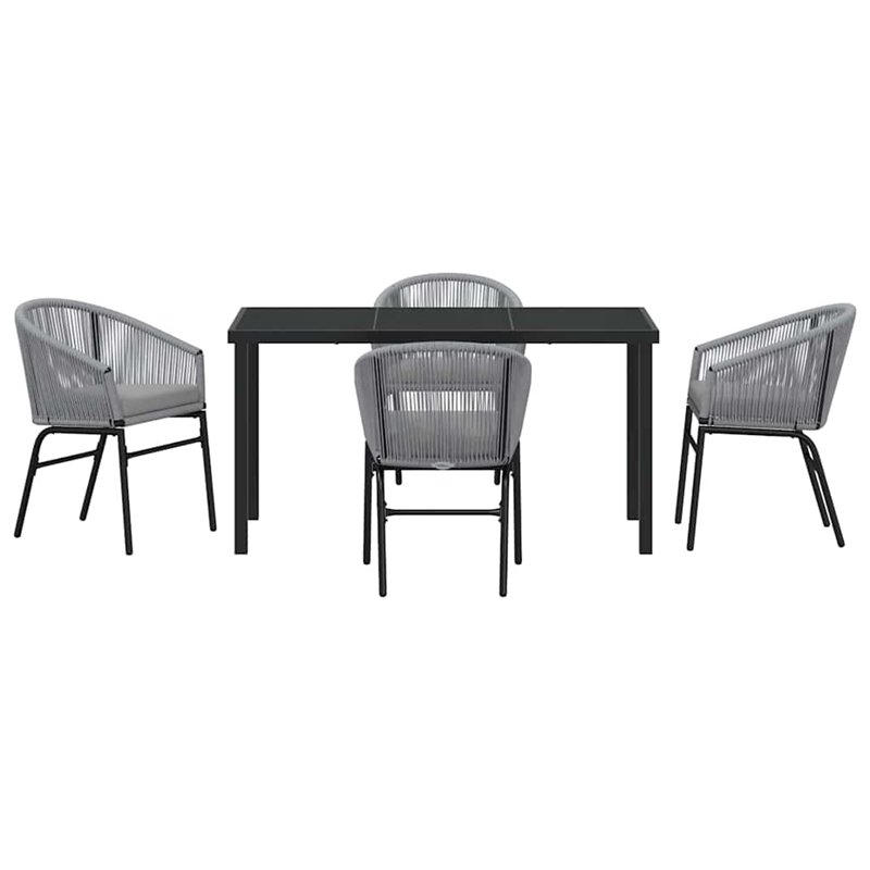 Afuera Living 5 Piece Poly Rattan Garden Dining Set in Anthracite
