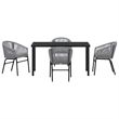 Afuera Living 5 Piece Poly Rattan Garden Dining Set in Anthracite