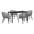 Afuera Living 5 Piece Poly Rattan Garden Dining Set in Anthracite