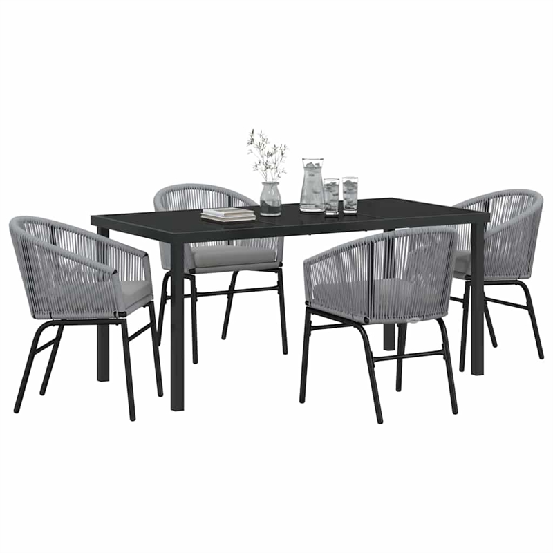 Afuera Living 5 Piece Poly Rattan Garden Dining Set in Anthracite