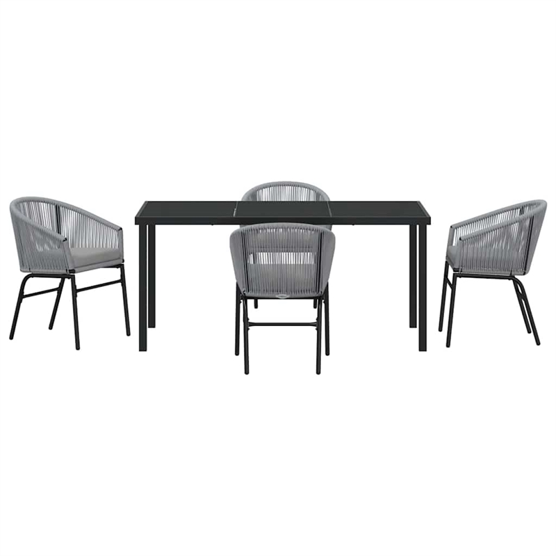 Afuera Living 5 Piece Poly Rattan Garden Dining Set in Anthracite