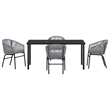Afuera Living 5 Piece Poly Rattan Garden Dining Set in Anthracite