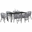 Afuera Living 7 Piece Poly Rattan Garden Dining Set in Anthracite