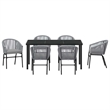 Afuera Living 7 Piece Poly Rattan Garden Dining Set in Anthracite