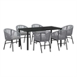 Afuera Living 7 Piece Poly Rattan Garden Dining Set in Anthracite