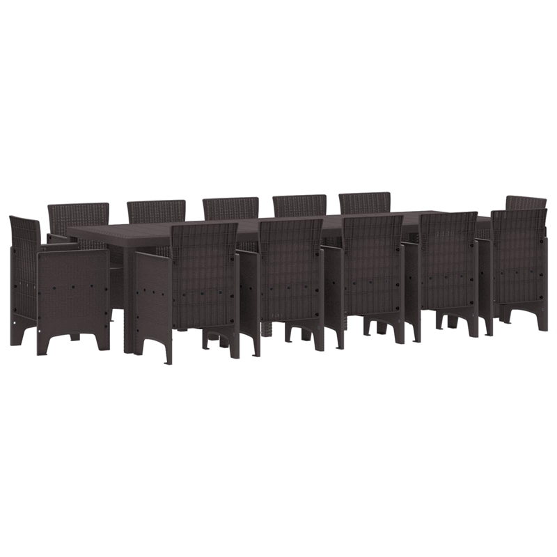 Afuera Living Contemporary Poly Rattan Garden Dining Set in Brown