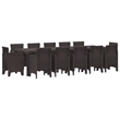 Afuera Living Contemporary Poly Rattan Garden Dining Set in Brown