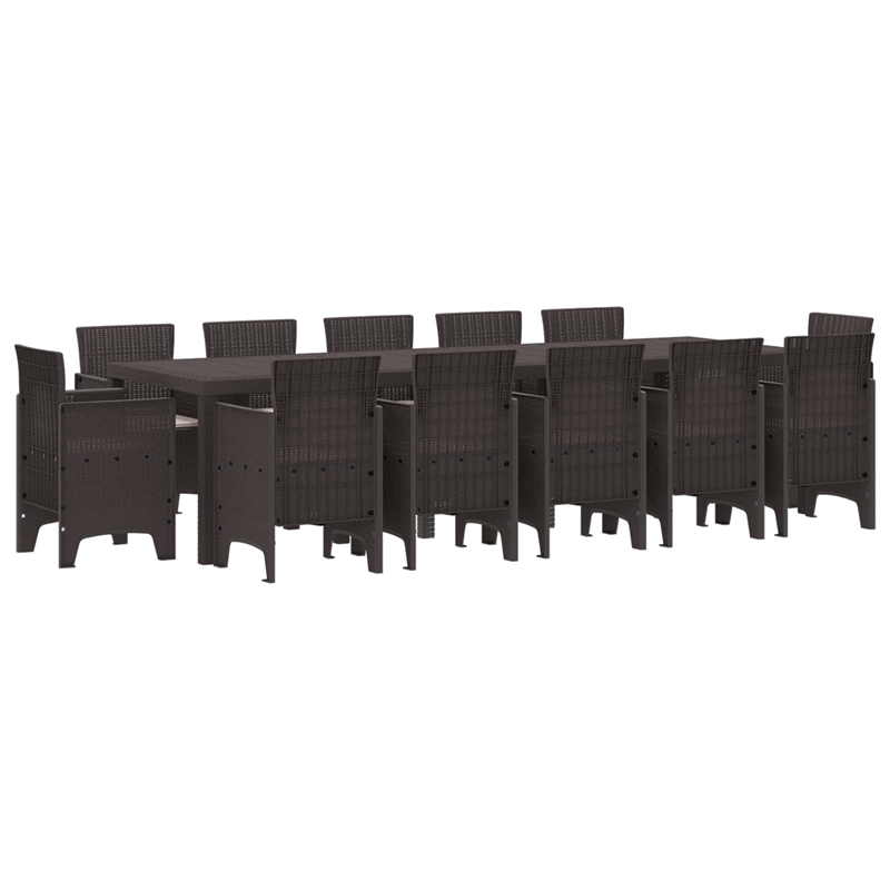 Afuera Living Contemporary Poly Rattan Garden Dining Set in Brown