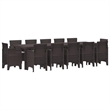 Afuera Living Poly Rattan Garden Dining Set with Cushions in Gray