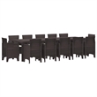 Afuera Living Poly Rattan Garden Dining Set with Cushions in Brown