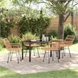 Afuera Living 5 Piece Poly Rattan Garden Dining Set in Black