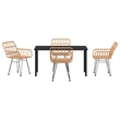 Afuera Living 5 Piece Poly Rattan Garden Dining Set in Black