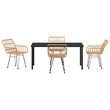 Afuera Living 5 Piece Poly Rattan Garden Dining Set in Black