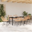 Afuera Living 7 Piece Poly Rattan Garden Dining Set in Black