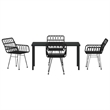 Afuera Living 5 Piece Poly Rattan Garden Dining Set in Black