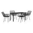 Afuera Living 5 Piece Poly Rattan Garden Dining Set in Black