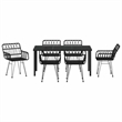Afuera Living 7 Piece Poly Rattan Garden Dining Set in Black