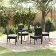 Afuera Living 5 Piece Poly Rattan Garden Dining Set in Black