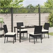Afuera Living 5 Piece Poly Rattan Garden Dining Set in Black