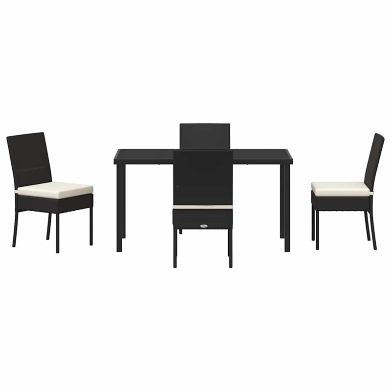Afuera Living 5 Piece Poly Rattan Garden Dining Set in Black