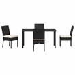 Afuera Living 5 Piece Poly Rattan Garden Dining Set in Black