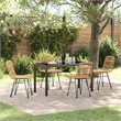 Afuera Living 5 Piece Poly Rattan Garden Dining Set in Brown