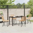 Afuera Living 5 Piece Poly Rattan Garden Dining Set in Brown