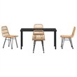 Afuera Living 5 Piece Poly Rattan Garden Dining Set in Brown