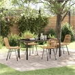 Afuera Living 5 Piece Poly Rattan Garden Dining Set in Brown