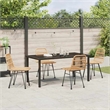 Afuera Living 5 Piece Poly Rattan Garden Dining Set in Brown