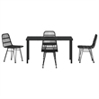 Afuera Living 5 Piece Poly Rattan Garden Dining Set in Black