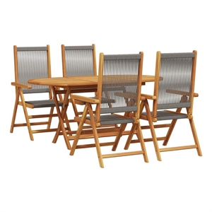 Afuera Living Contemporary 5 Piece Garden Dining Set in Gray
