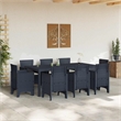 Afuera Living Contemporary Poly Rattan Garden Dining Set in Anthracite