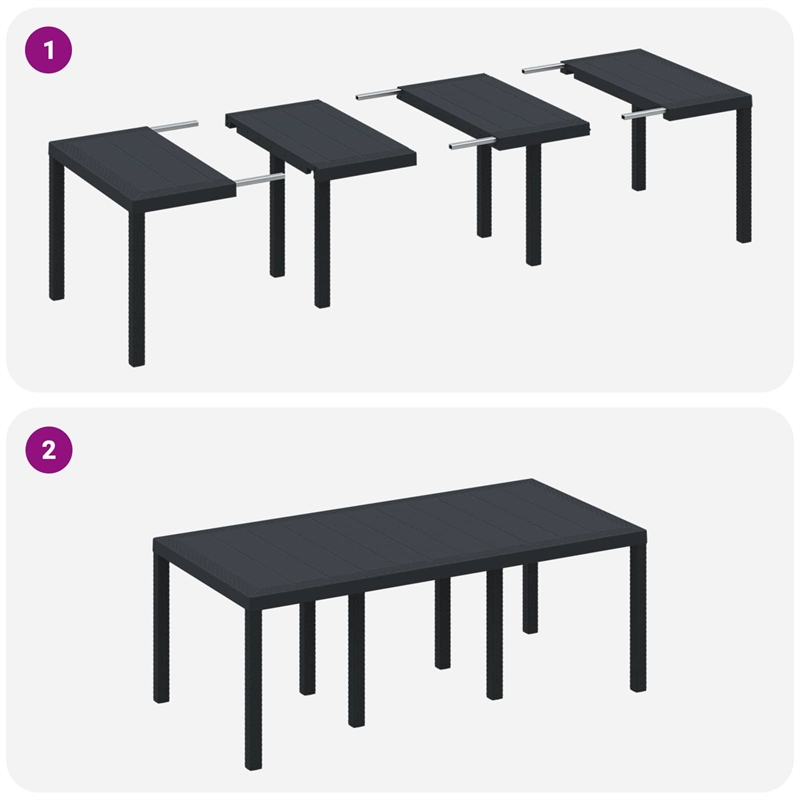 Afuera Living Contemporary Poly Rattan Garden Dining Set in Anthracite